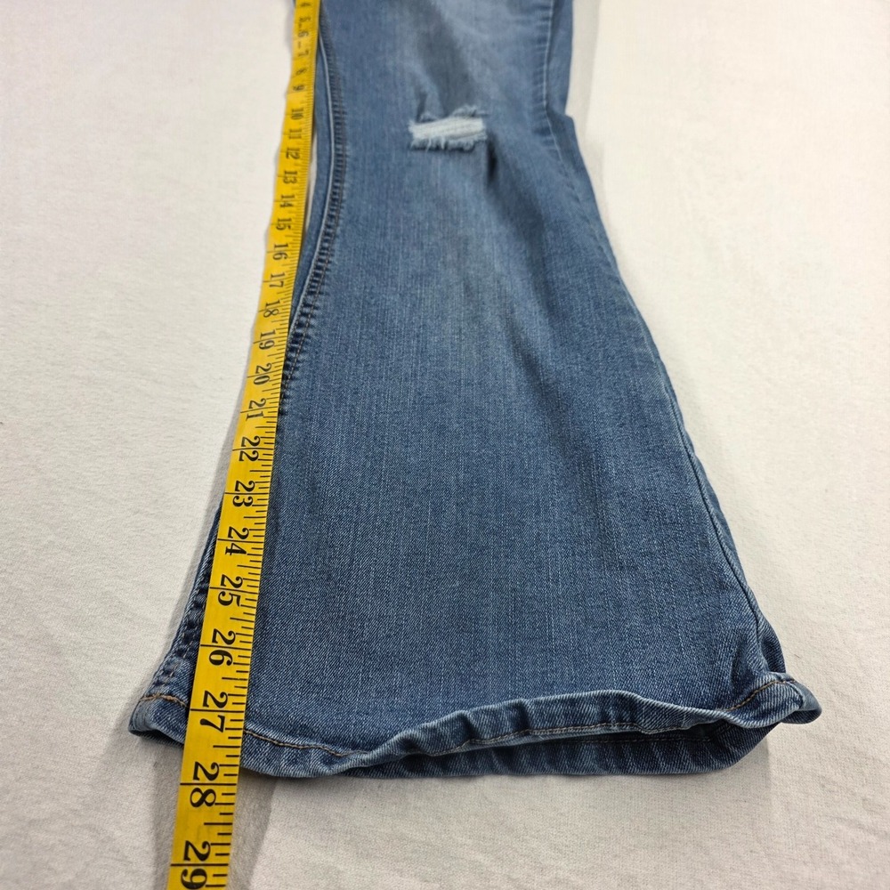 Wallflower Flirty Curvy High Rise Button Fly Flare Denim Distressed Faded Jeans - Picture 12 of 16